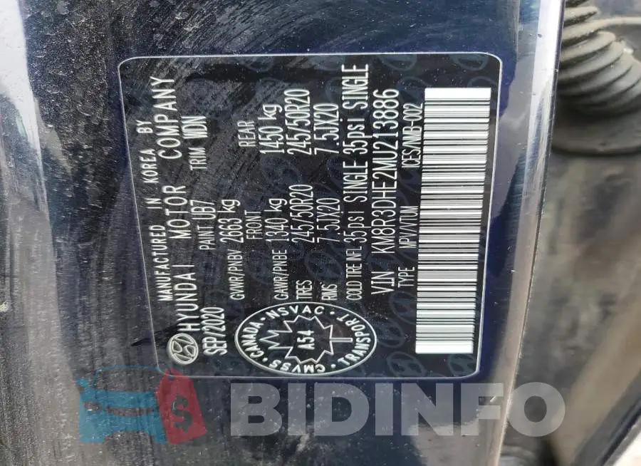 KM8R3DHE2MU213886 Photo# 12