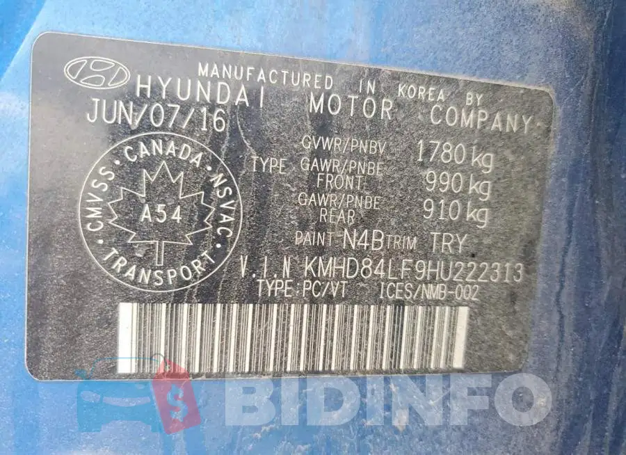 KMHD84LF9HU222313 Photo# 12