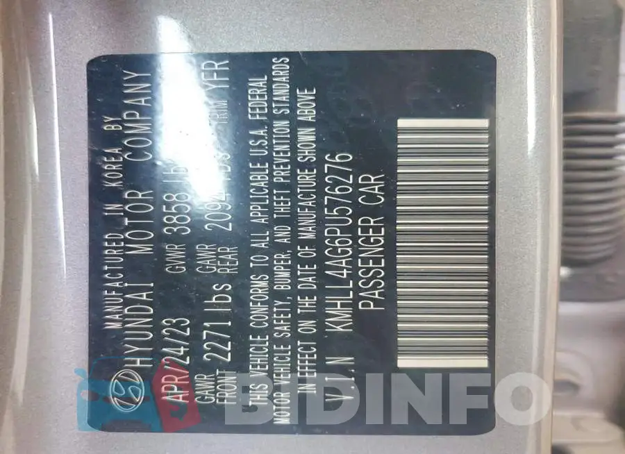KMHLL4AG6PU576276 Photo# 13