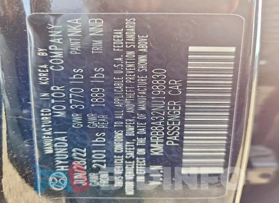 KMHRB8A32NU198830 Photo# 13