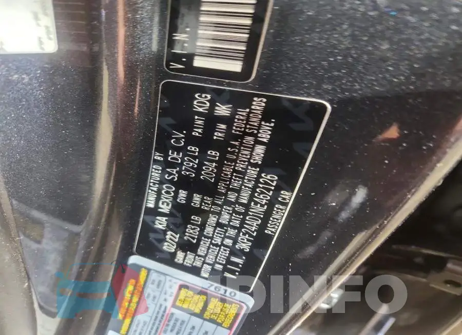 3KPF24AD1NE462126 Photo# 12