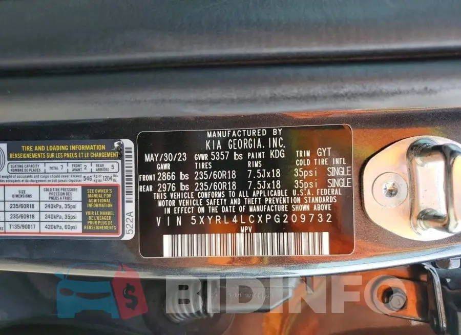 5XYRL4LCXPG209732 Photo# 13
