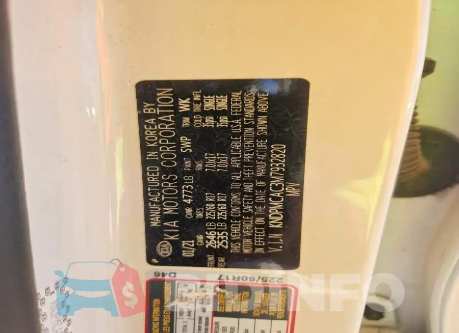 KNDPMCAC3M7932820 Photo# 14