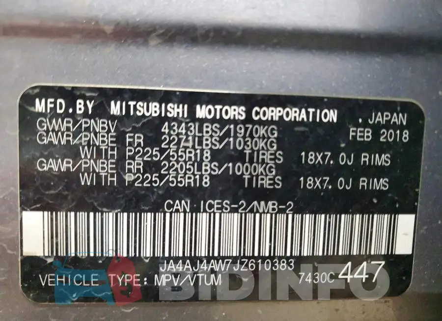 JA4AJ4AW7JZ610383 Photo# 13