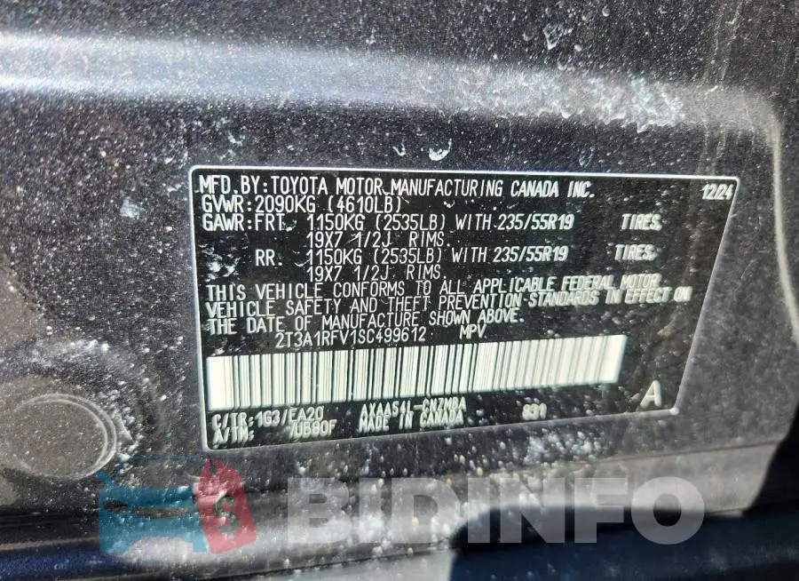 2T3A1RFV1SC499612 Photo# 13