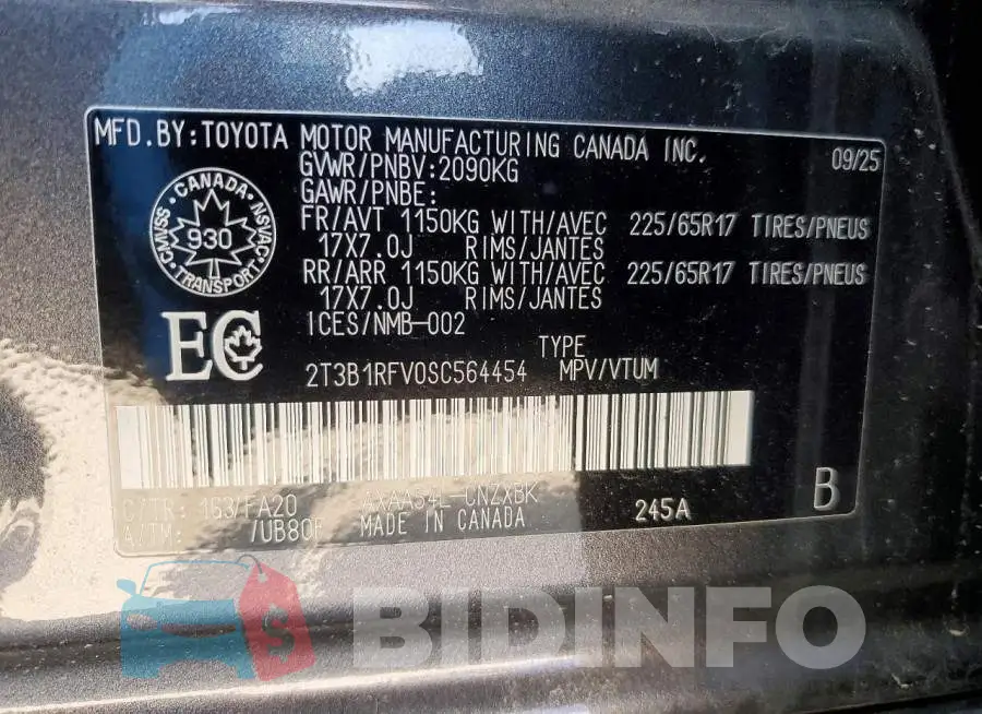 2T3B1RFV0SC564454 Photo# 14