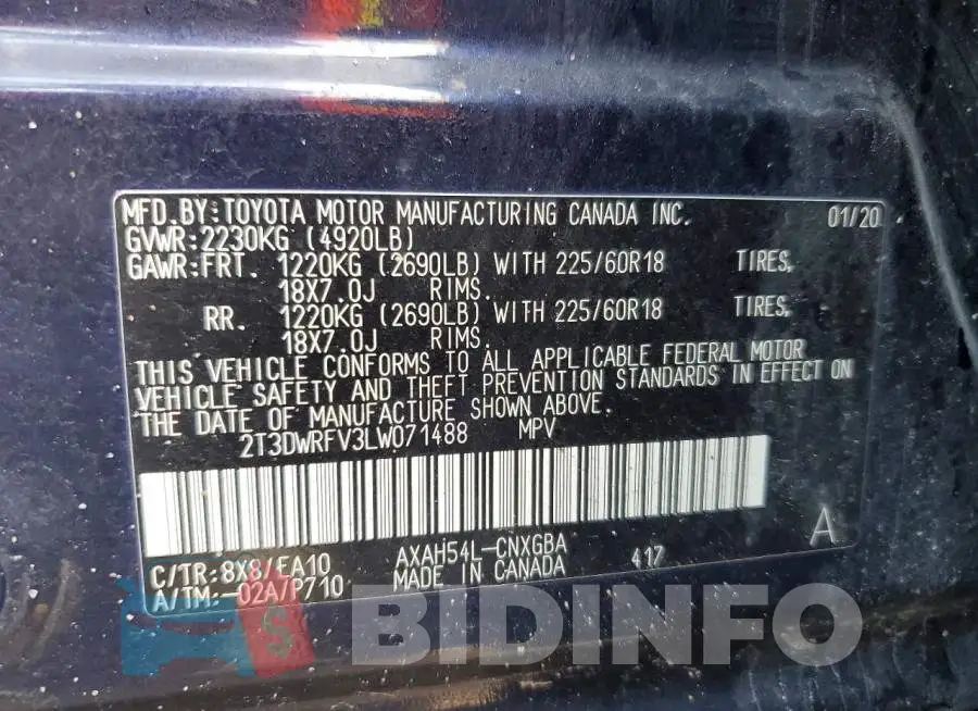 2T3DWRFV3LW071488 Photo# 13