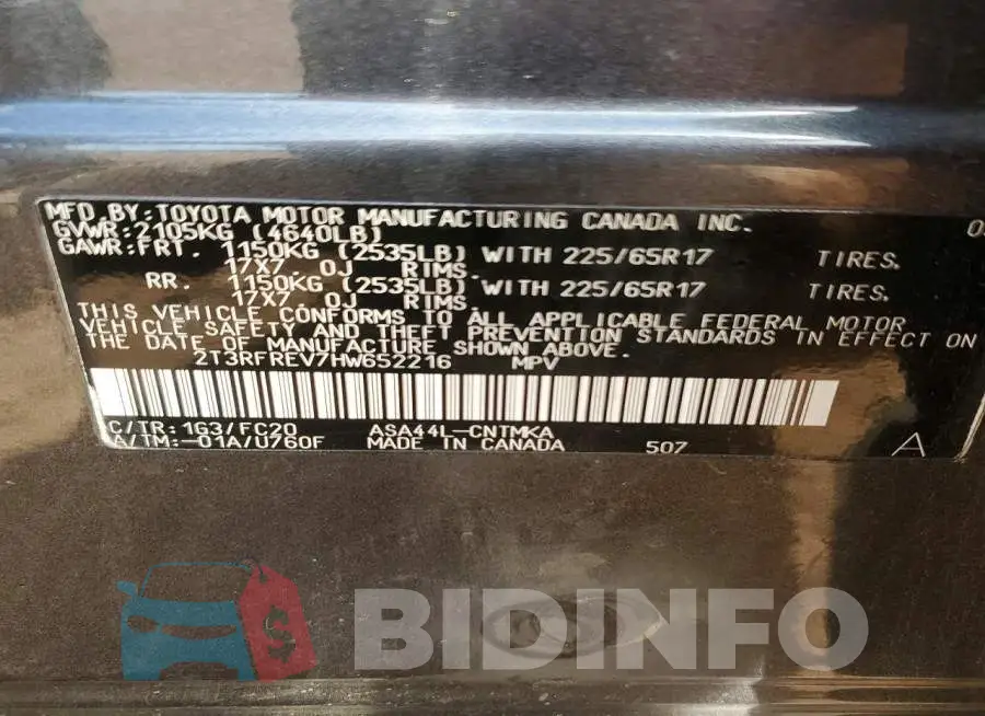 2T3RFREV7HW652216 Photo# 13