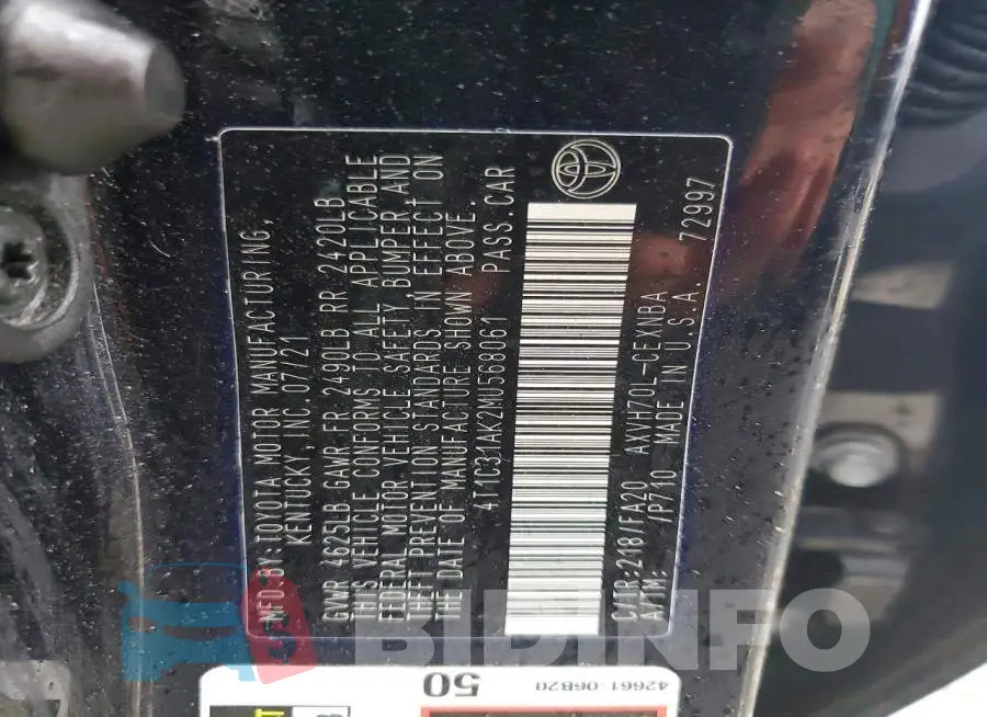4T1C31AK2MU568061 Photo# 12