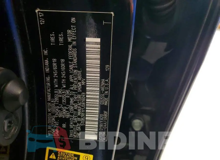 5TDBZRFH1JS816049 Photo# 14