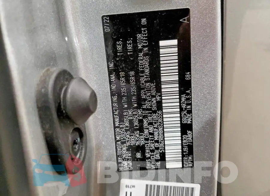 5TDGZRBH8NS236556 Photo# 14
