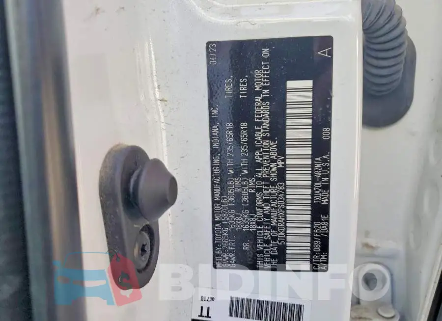5TDKDRAHXPS034783 Photo# 13