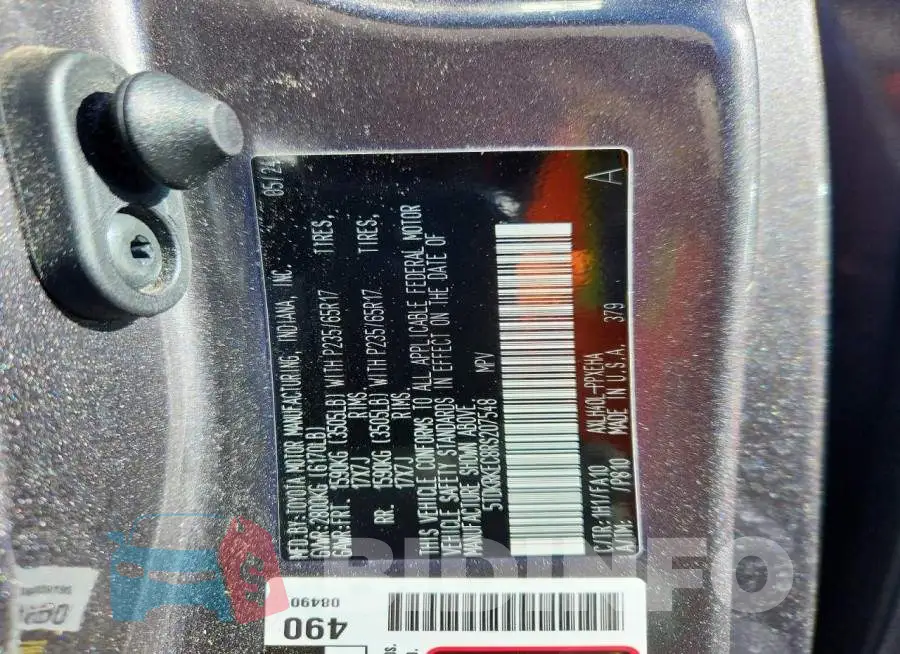 5TDKRKEC8RS207548 Photo# 14