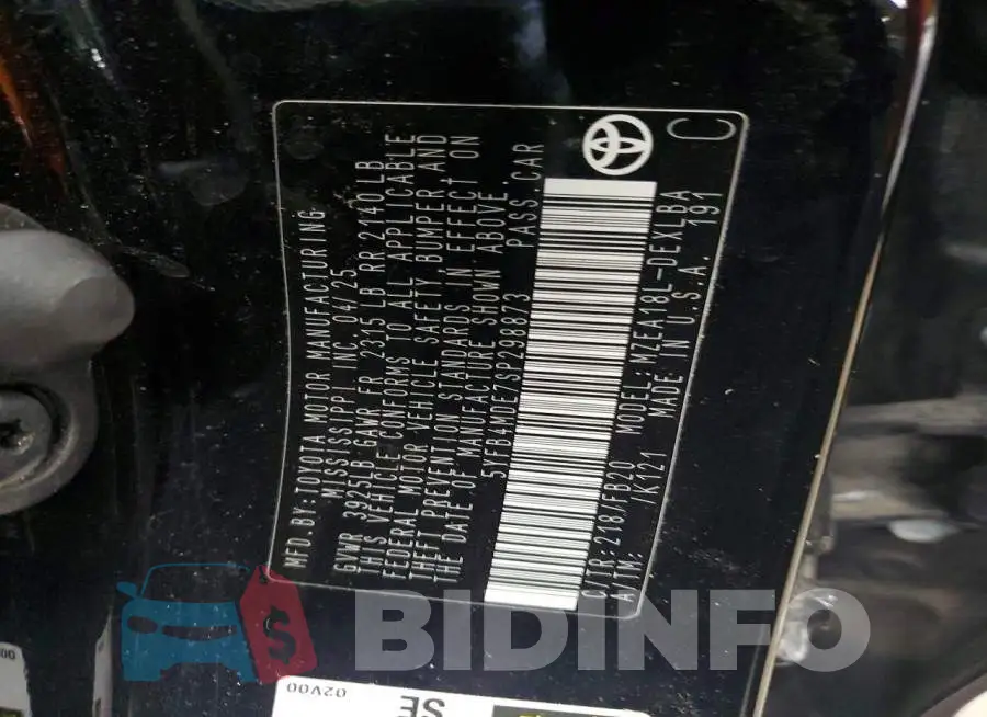 5YFB4MDE7SP298873 Photo# 13