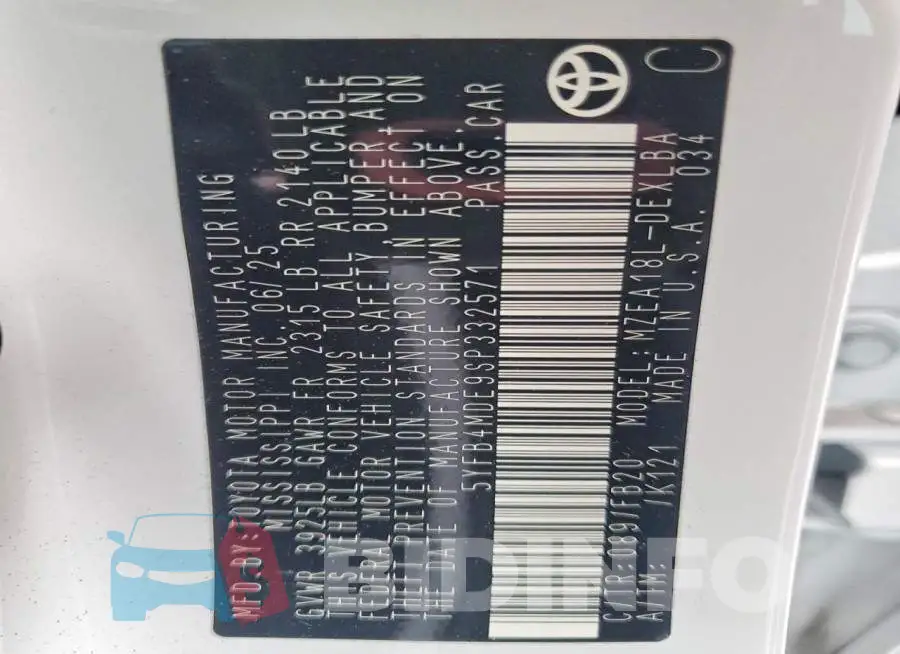 5YFB4MDE9SP332571 Photo# 13