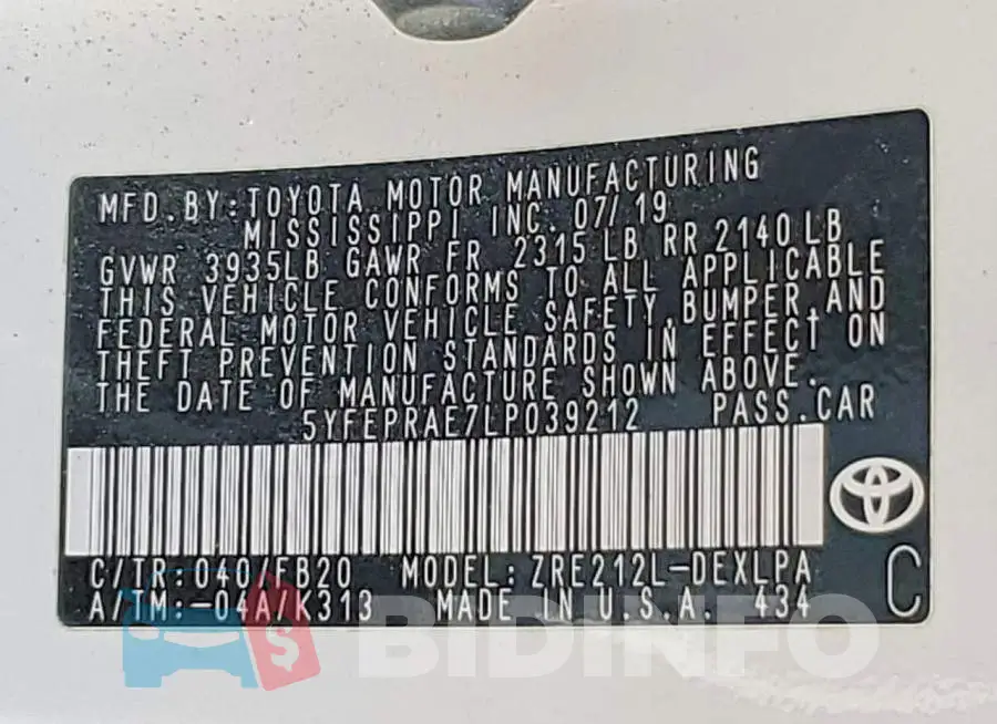 5YFEPRAE7LP039212 Photo# 12