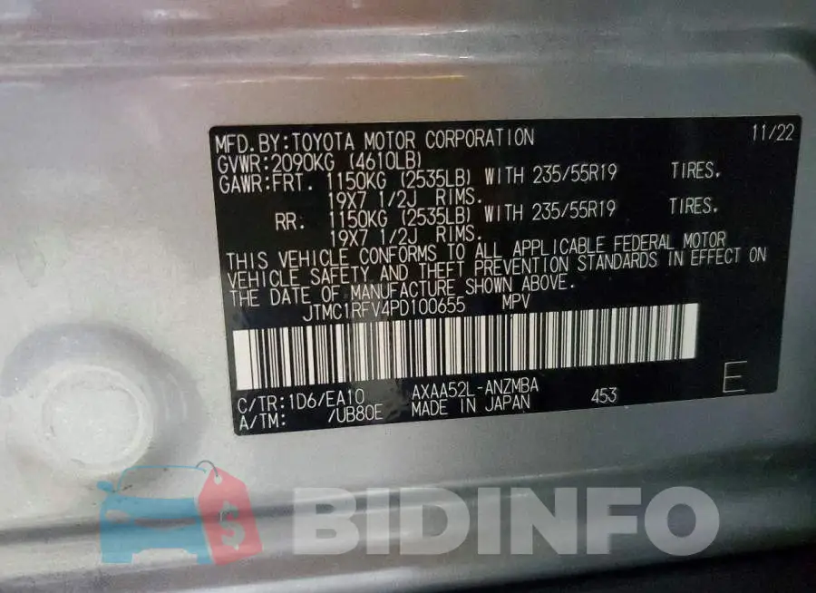 JTMC1RFV4PD100655 Photo# 13