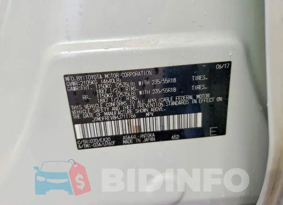 JTMDFREV8HJ711766 Photo# 12