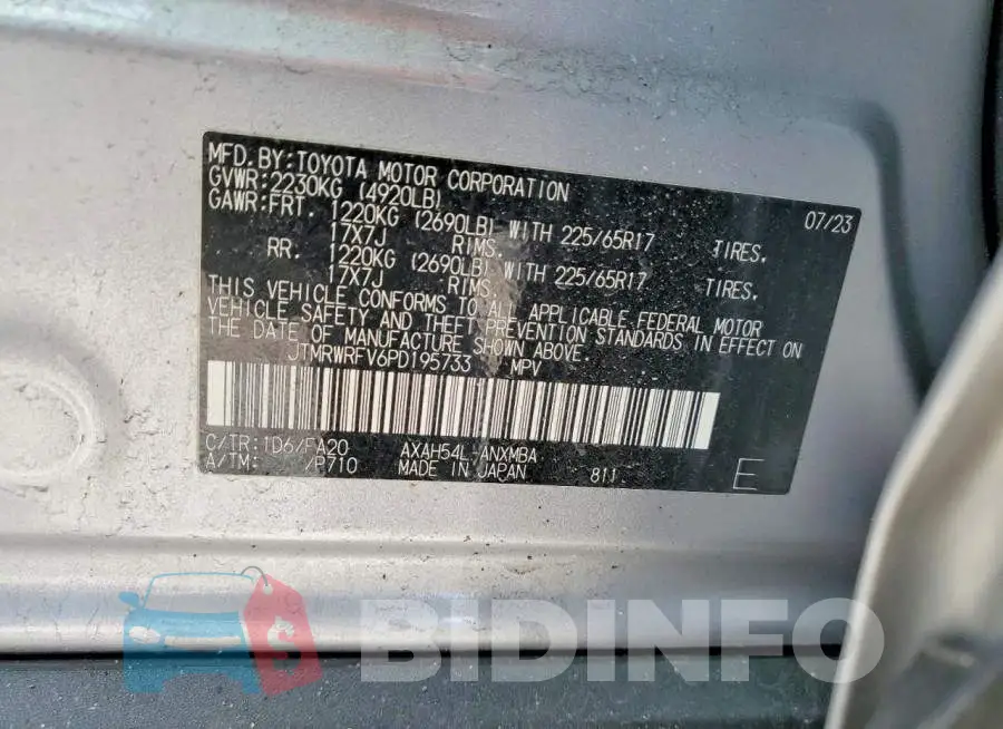 JTMRWRFV6PD195733 Photo# 13