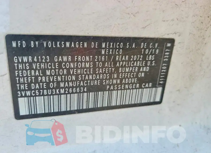 3VWC57BU3KM266634 Photo# 12