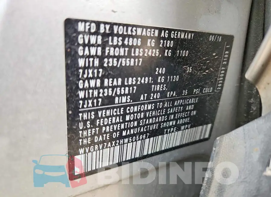 WVGRV7AX2HW505667 Photo# 13