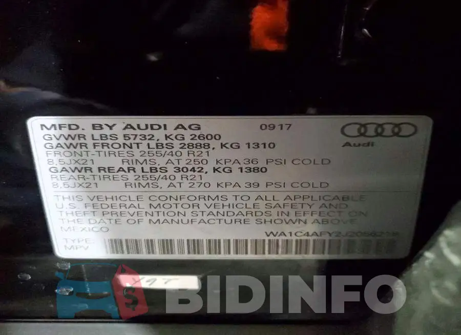 WA1C4AFY2J2056218 Photo# 14