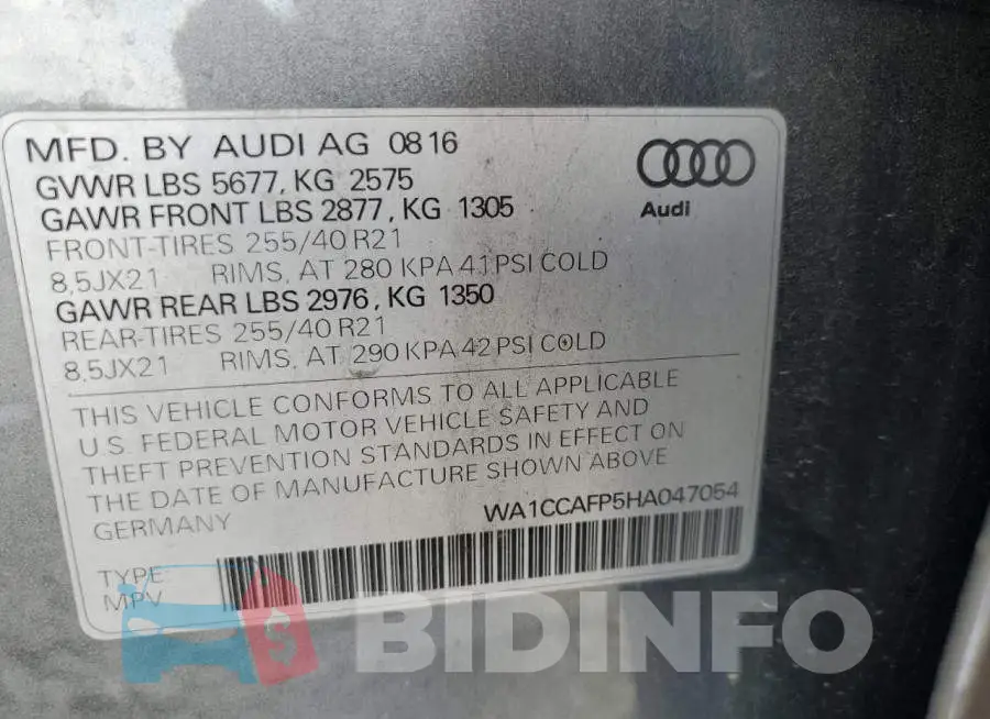 WA1CCAFP5HA047054 Photo# 13