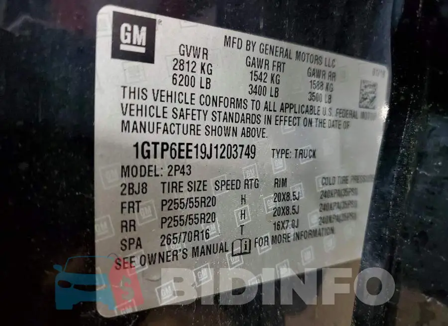1GTP6EE19J1203749 Photo# 12