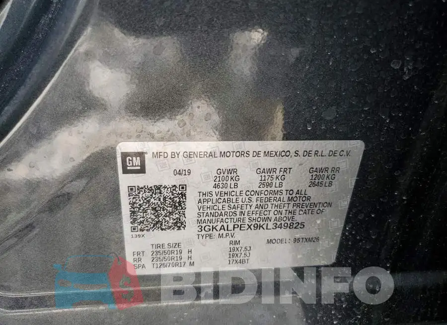 3GKALPEX9KL349825 Photo# 13