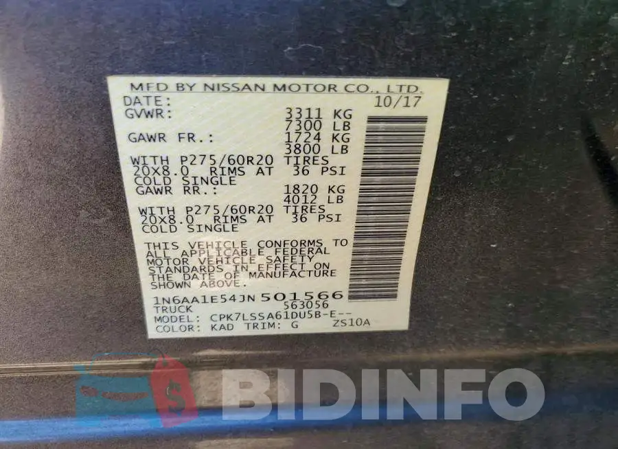 1N6AA1E54JN501566 Photo# 12