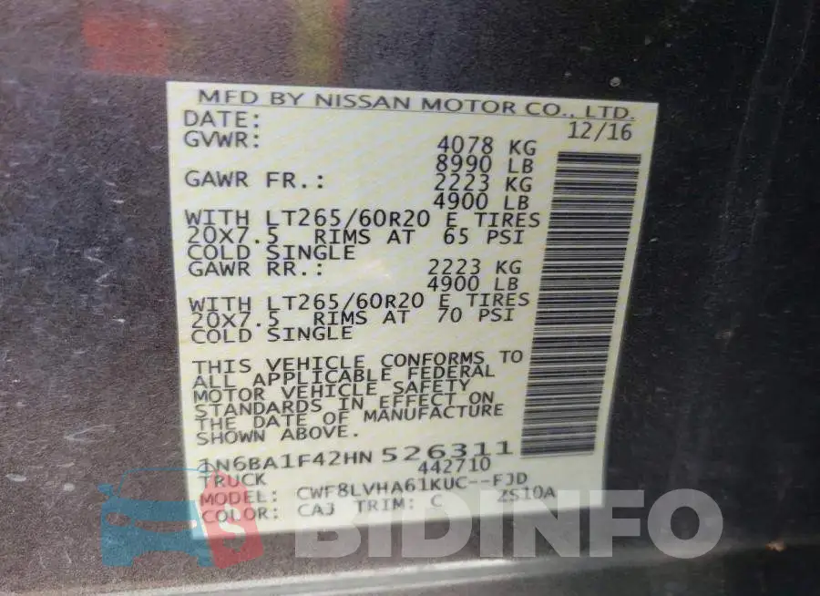 1N6BA1F42HN526311 Photo# 12