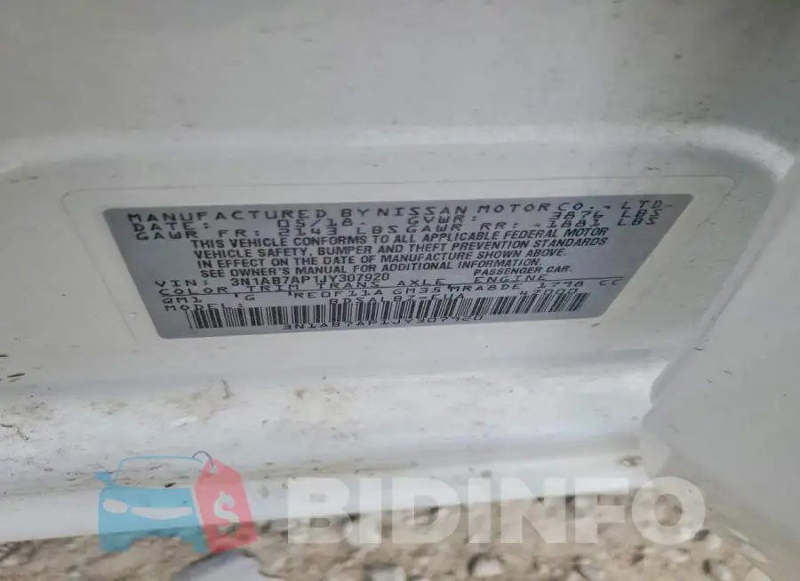 3N1AB7AP1JY307920 Photo# 12