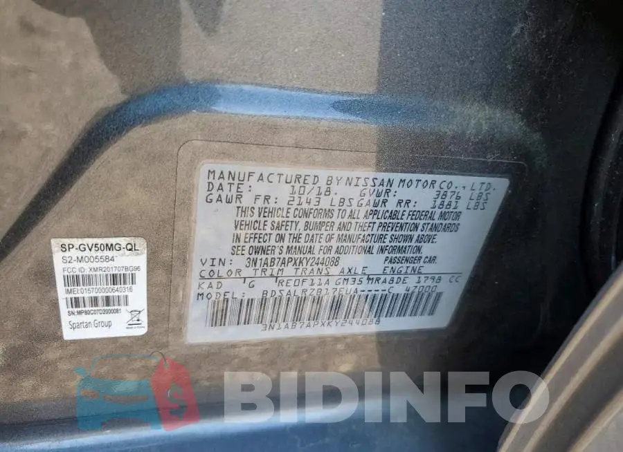 3N1AB7APXKY244088 Photo# 12
