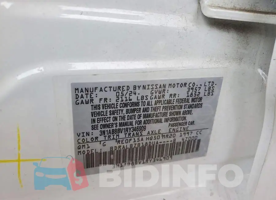 3N1AB8BV1RY346909 Photo# 12