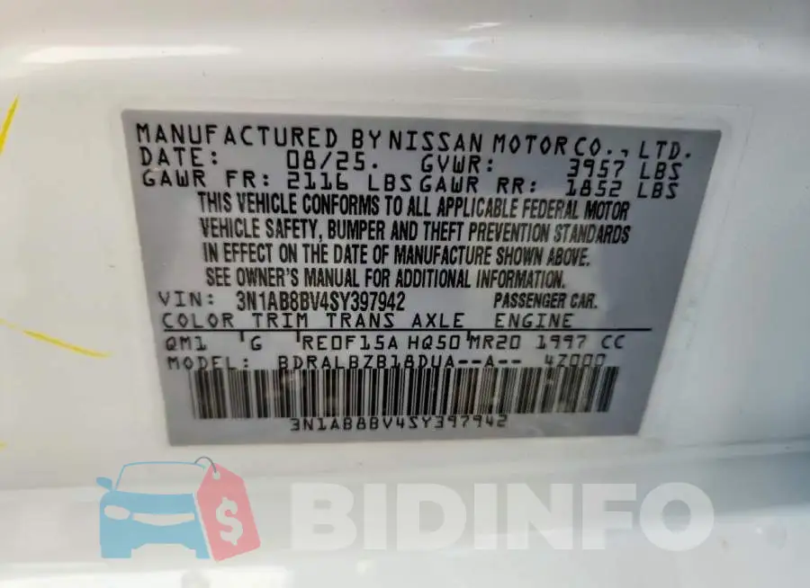 3N1AB8BV4SY397942 Photo# 12