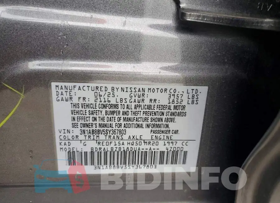 3N1AB8BV5SY367803 Photo# 12