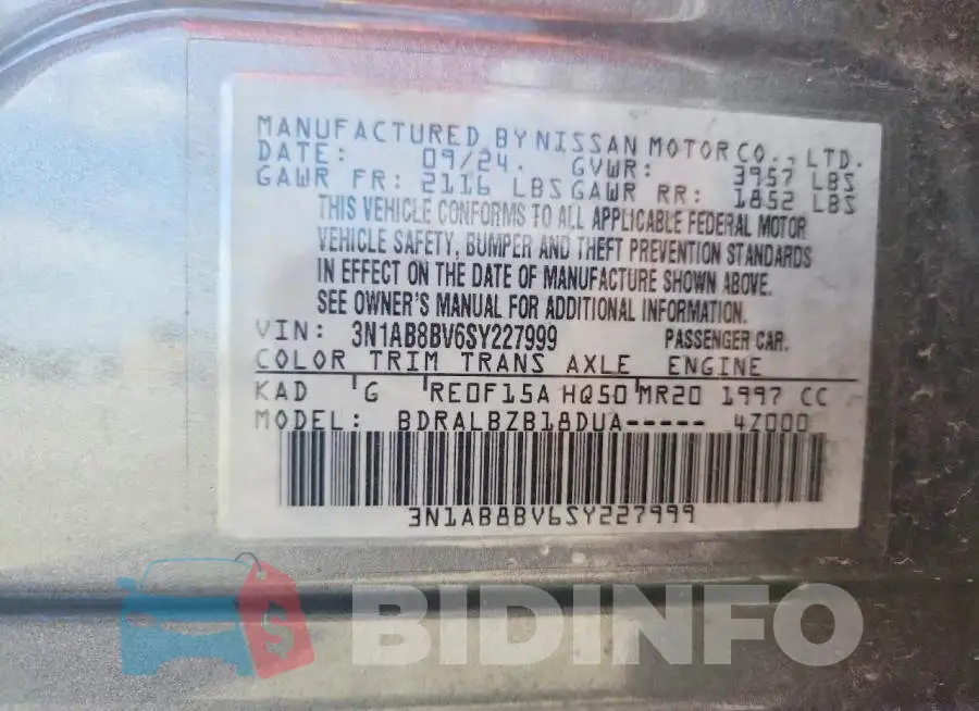 3N1AB8BV6SY227999 Photo# 13