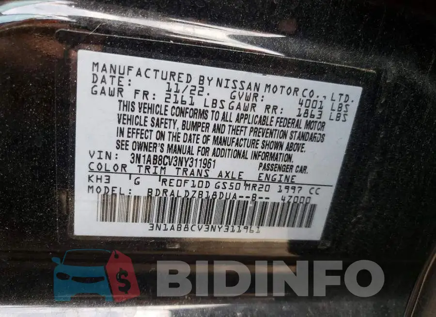 3N1AB8CV3NY311961 Photo# 12