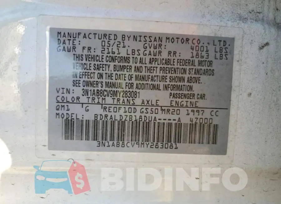 3N1AB8CV9MY283081 Photo# 12