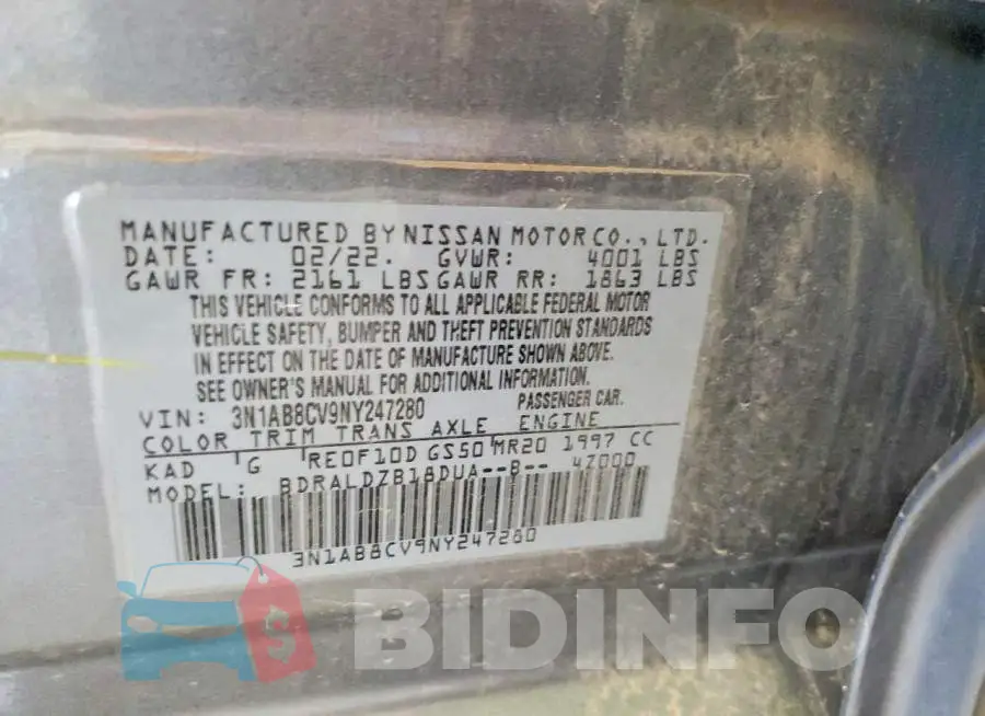3N1AB8CV9NY247280 Photo# 12