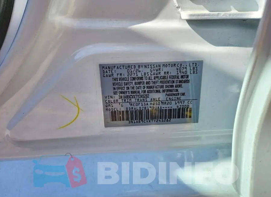 3N1AB9CVXTY245282 Photo# 12