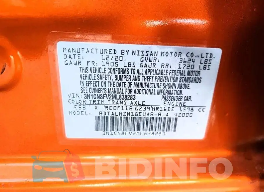3N1CN8FV2ML838283 Photo# 12