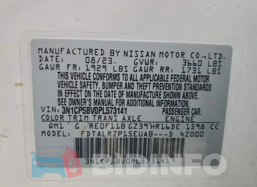 3N1CP5BV0PL573141 Photo# 14