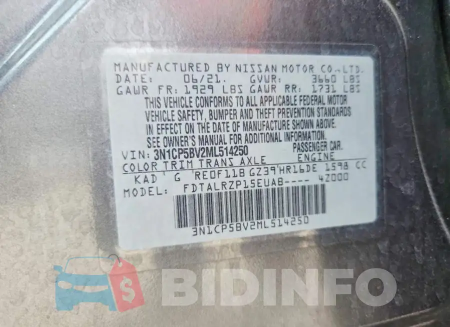 3N1CP5BV2ML514250 Photo# 13