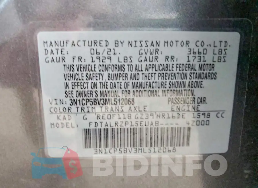 3N1CP5BV3ML512068 Photo# 12