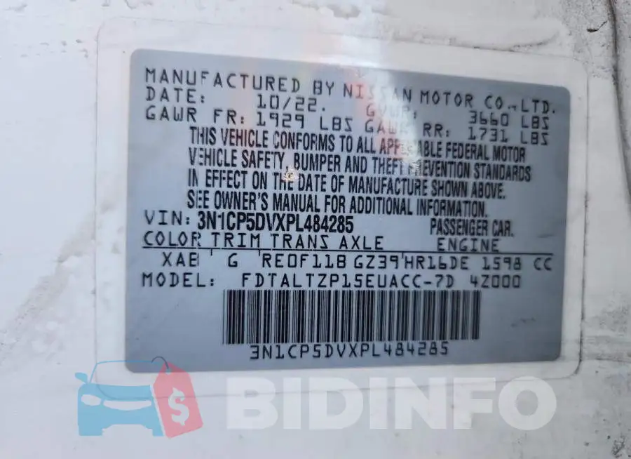 3N1CP5DVXPL484285 Photo# 13