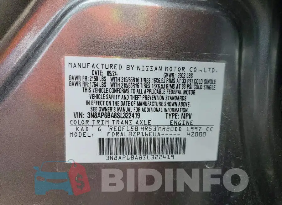 3N8AP6BA8SL322419 Photo# 13