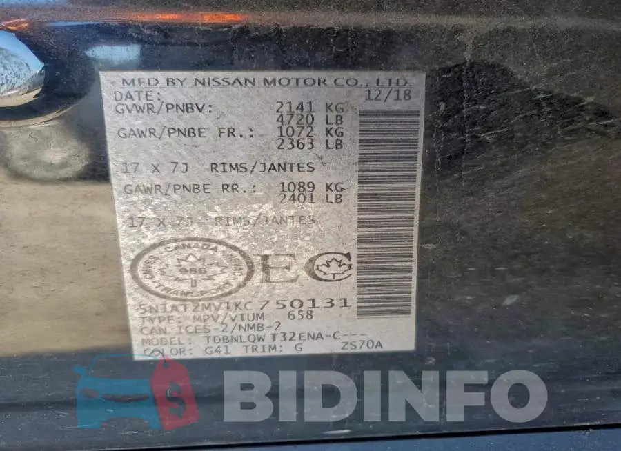 5N1AT2MV1KC750131 Photo# 13
