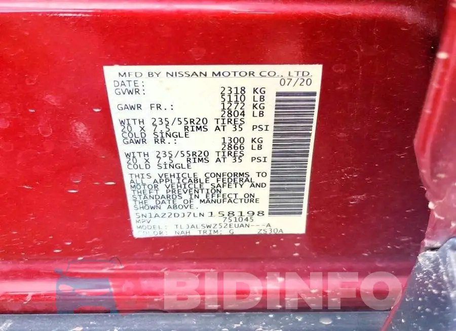 5N1AZ2DJ7LN158198 Photo# 13