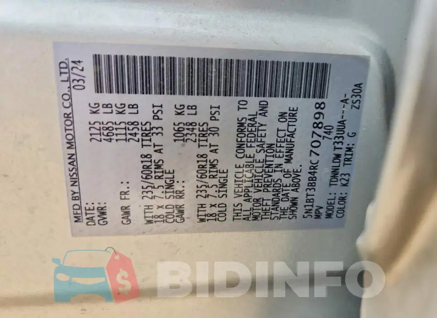 5N1BT3BB4RC707898 Photo# 13
